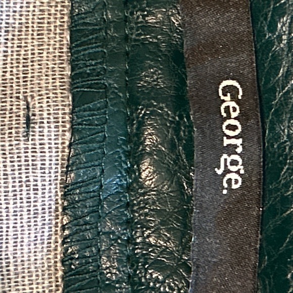 Women’s George Green Faux Leather Mini Belt Detailed Skirt Size 14 in US - Picture 7 of 10